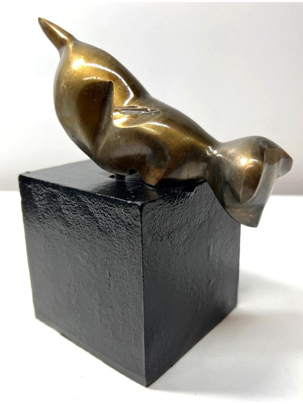 Brass Sculpture Curious Puppy Dog MCM Inspired Art